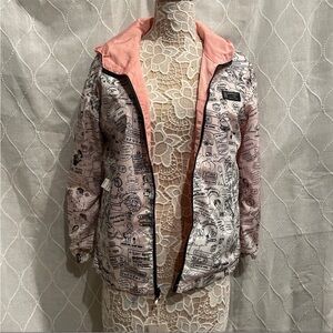 Jerwoily Vintage Graphic Windbreaker Reversible Jacket